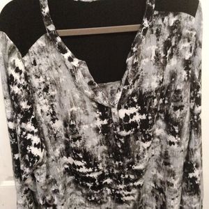 Black and white top.